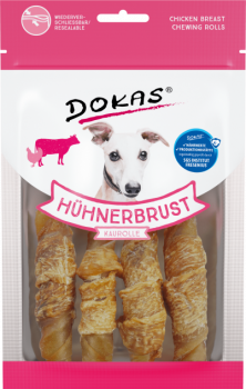 10x Dokas Hühnerbrust Kaurolle 90 g