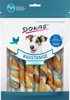 10x Dokas Kaustange mit Hühnerbrust & Fischhaut 170 g
