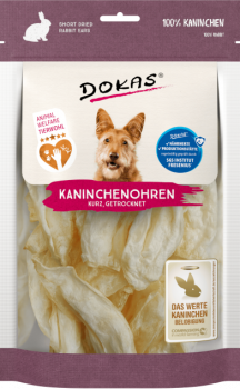 7x Dokas Kaninchen-Ohren ohne Fell (kurz) 70 g