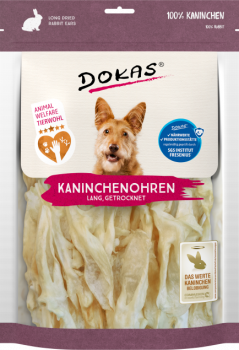 5x Dokas Kaninchen-Ohren ohne Fell (lang) 180 g