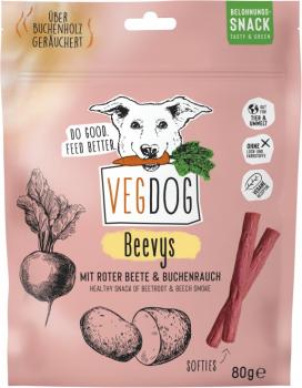 9x VegDog Snack Beevys/Jerkeys 80g