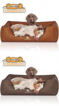 Knuffelwuff Orthopädisches Hundebett Chesapeake aus Laser gestepptem Kunstleder