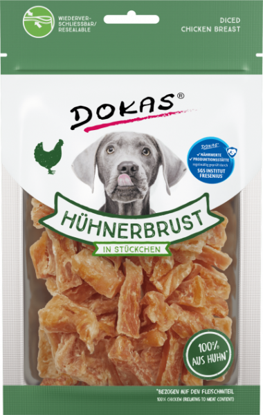 10x Dokas Hühnerbrust in Stückchen 70 g