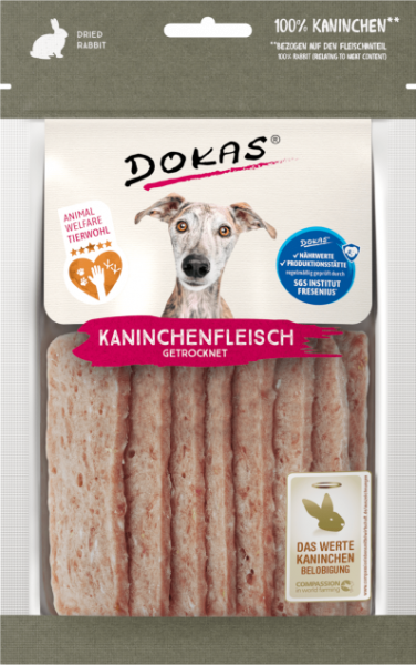 12x Dokas Kaninchenfleisch getrocknet 70 g