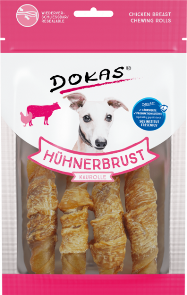 10x Dokas Hühnerbrust Kaurolle 90 g