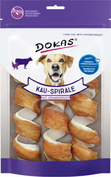 8x Dokas Kau-Spirale mit Hühnerbrust 110 g