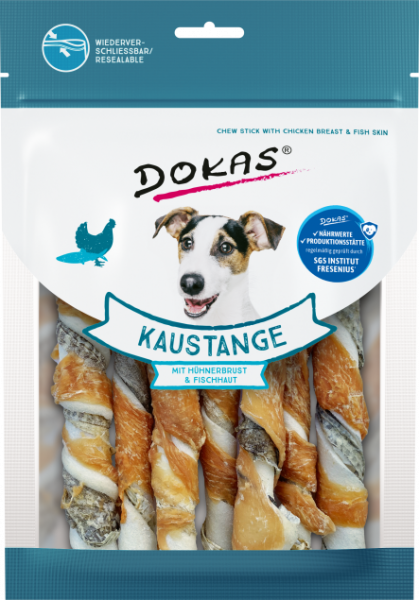 10x Dokas Kaustange mit Hühnerbrust & Fischhaut 170 g
