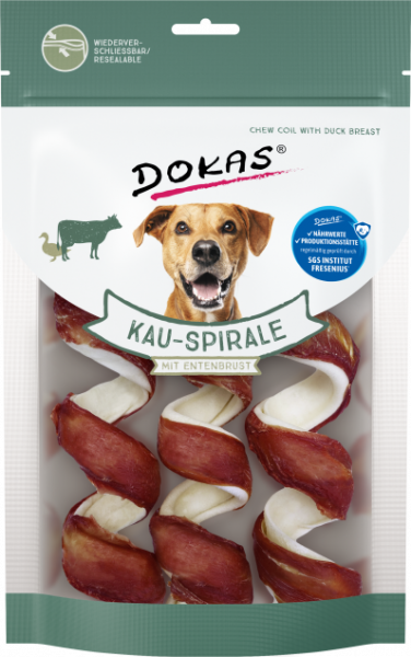 8x Dokas Kau-Spirale mit Entenbrust 110 g