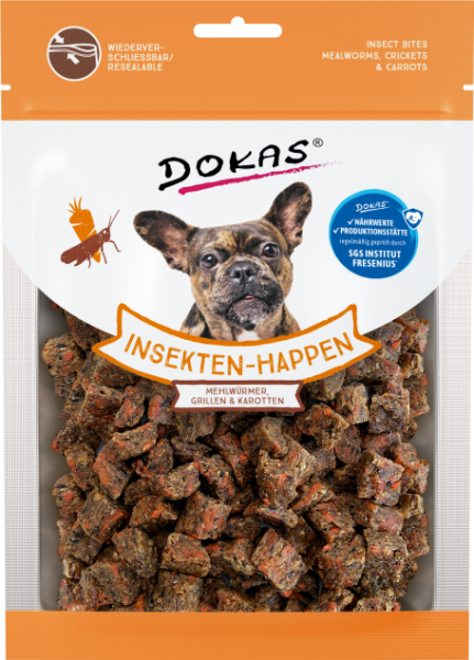 10x Dokas Insekten-Happen - Mehlwurm, Grille, Karotte 100 g