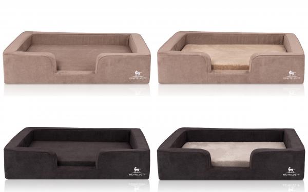 Knuffelwuff orthopädisches Hundebett mit Wendekissen aus Velours Bellamy
