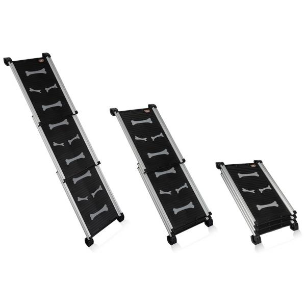 Knuffelwuff Hunderampe 70-158cm - Ausziehbare Teleskoprampe Als Einstiegshilfe