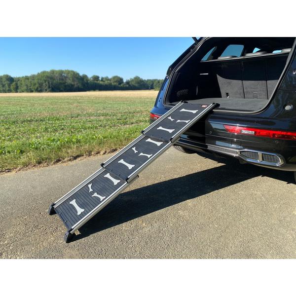 Knuffelwuff Hunderampe 70-158cm - Ausziehbare Teleskoprampe Als Einstiegshilfe